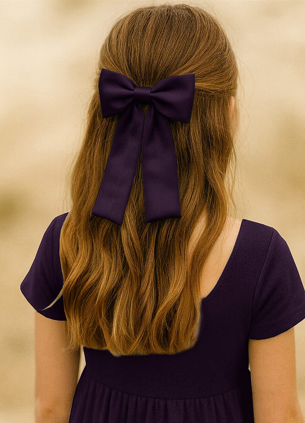 front Girls Satin Bow Hair Clip Set