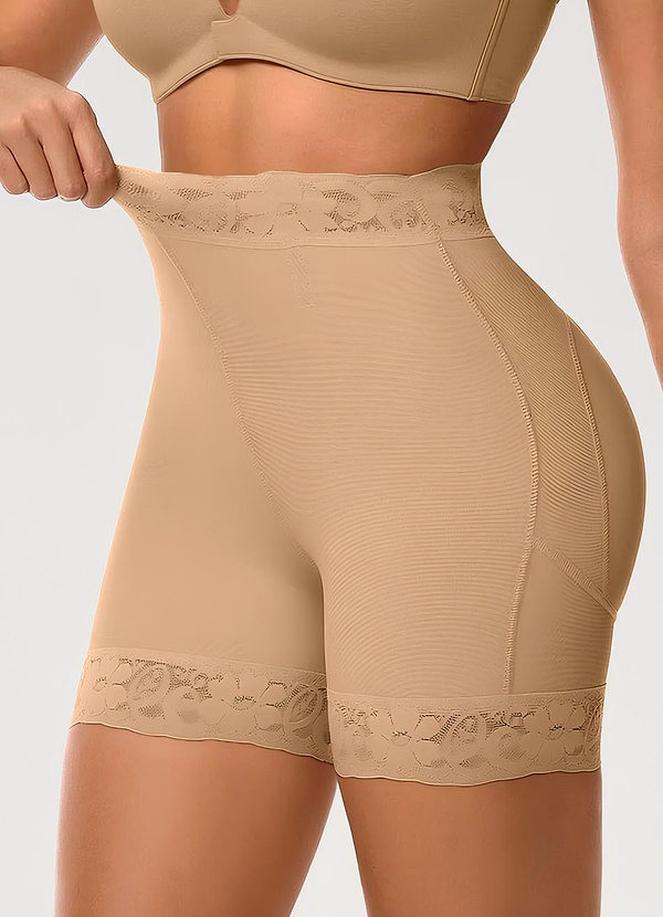 front Lace High Waist Tummy Control Butt Lifting Shapewear Shorts