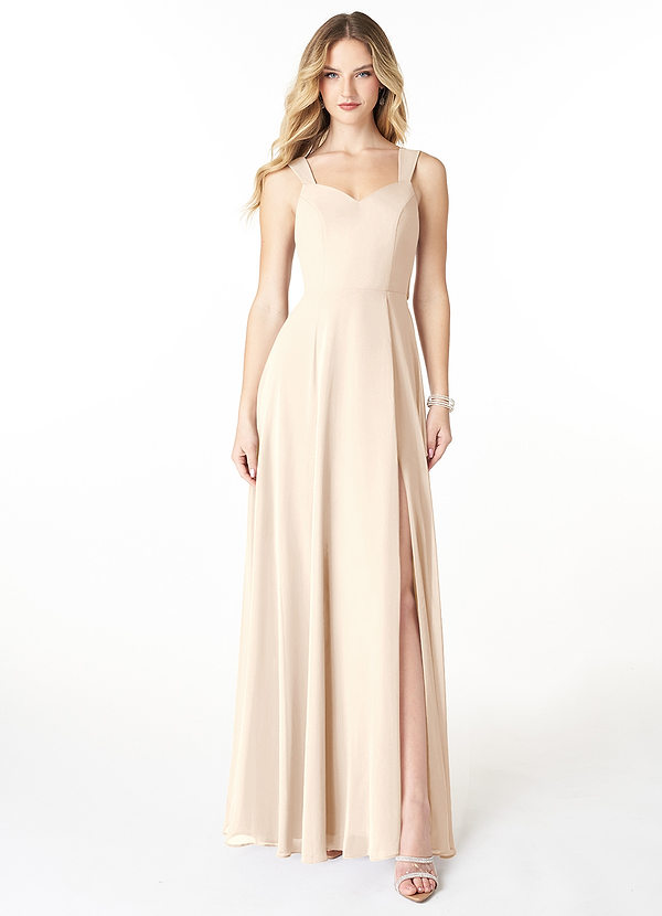 Azazie Julie Bridesmaid Dresses A-Line Convertible Chiffon Floor-Length Dress image1