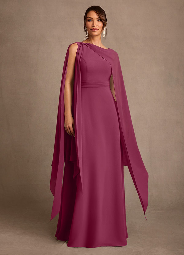 Azazie Liddie Mother of the Brides Dresses Mulberry A-Line Pleated Chiffon Dress image1