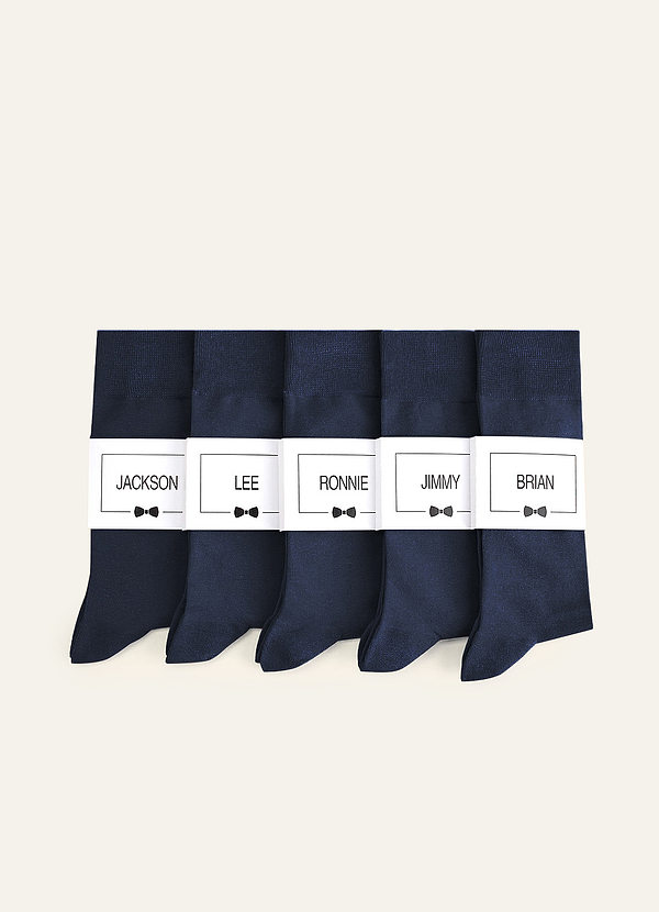 front Matching Color Men's Dress Socks with Personalized Label