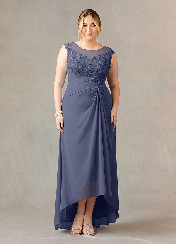 Azazie Endora Mother of the Brides Dresses Stormy A-Line Scoop Lace Chiffon Dress image1