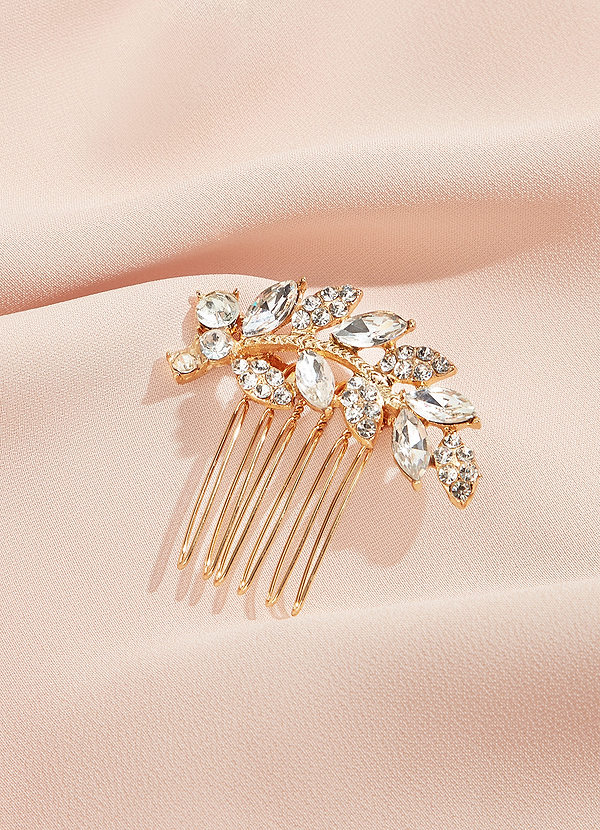 front Rhinestone Alloy Leaves Hair Comb