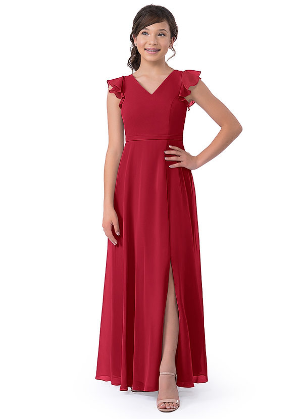 Vestidos De Dama De Honor Junior De Chiffón Asimétricos Azul Pizarra