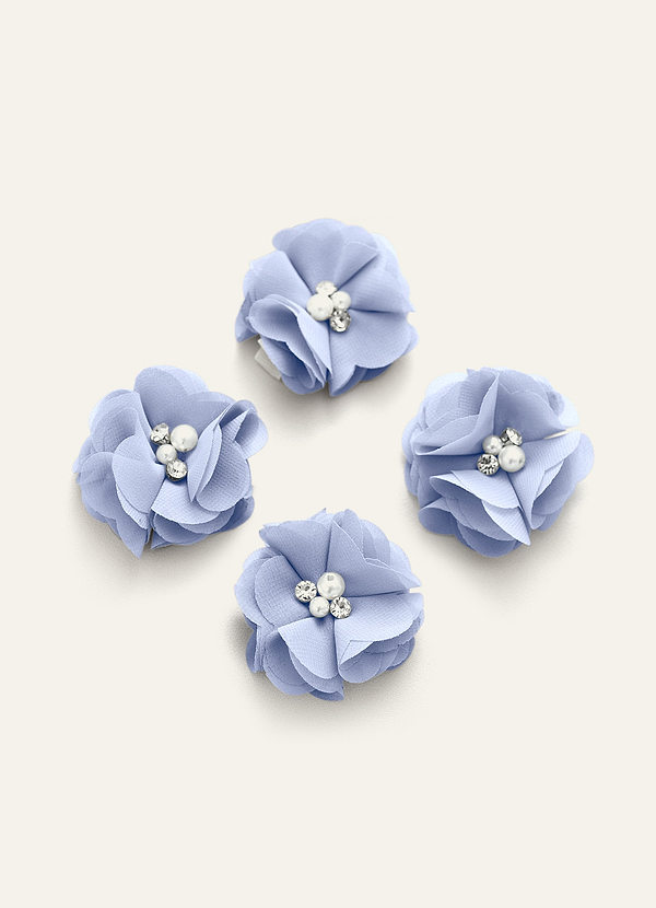 front Four-Piece Matching Color Chiffon Hair Clip Set