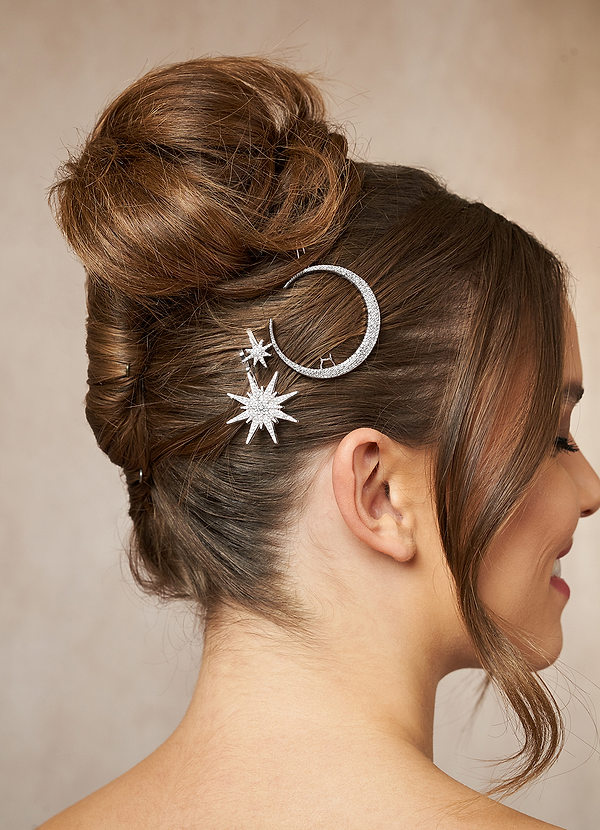 front Moon Star Hair Clip Set