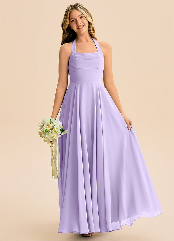 Azazie Kady Junior Lilac A-Line Sweetheart Neckline Chiffon Dress image1