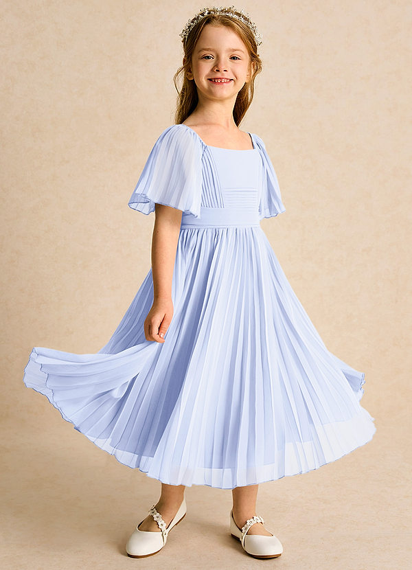 Azazie Gisele Abiti da Ragazza di Fiori Abito A-Line in Chiffon Plissettato Lavanda image1