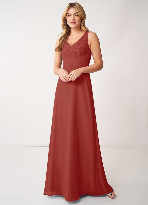 Cheryl Un Hombro Corte Encaje Vestido De Dama De Honor Terracota