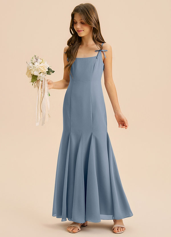 Azazie Evey Junior Abito Sirena in Chiffon Plissettato Crepuscolo image1