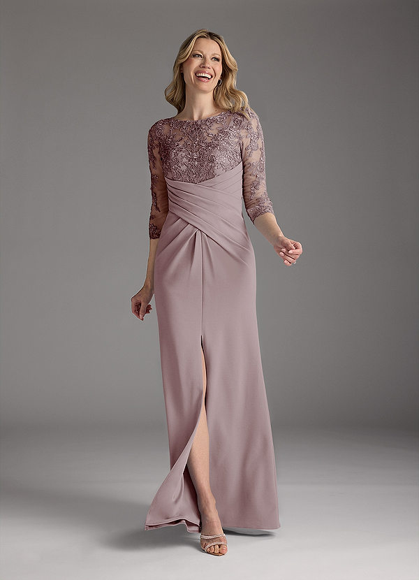 Chic Lace Appliqued Strapless Sheath Cocktail Dress Vintage Mauve