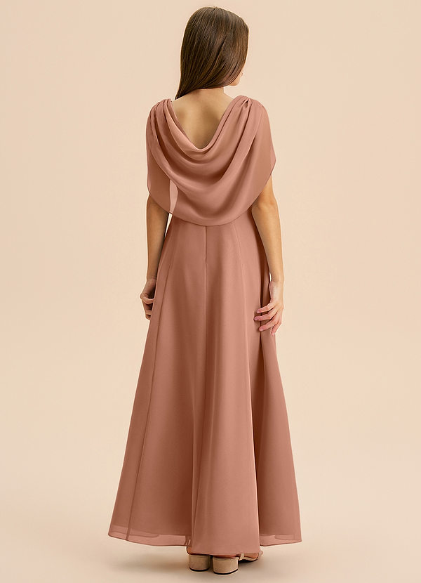 Azazie Lambie Junior Bronzer A-Line Pleated Chiffon Dress image1