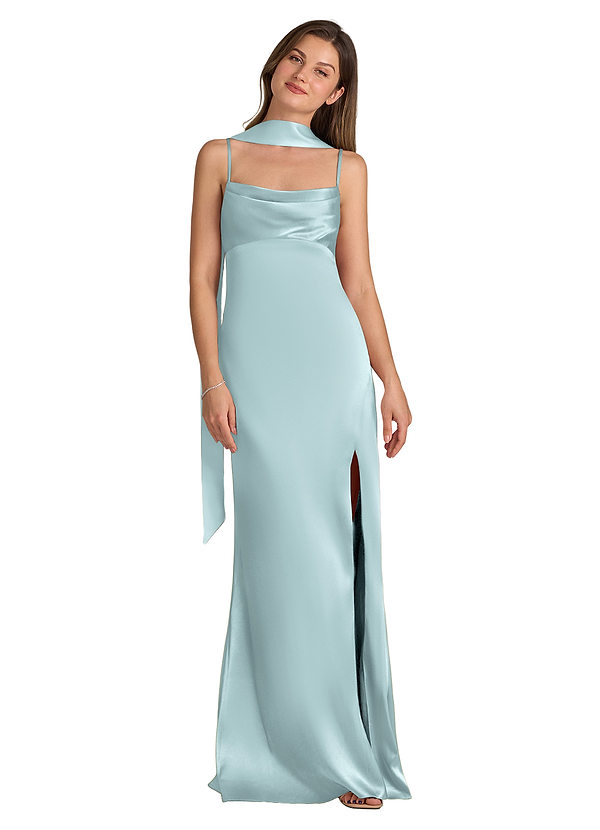 front Azazie Matching Color Matte Satin Scarf
