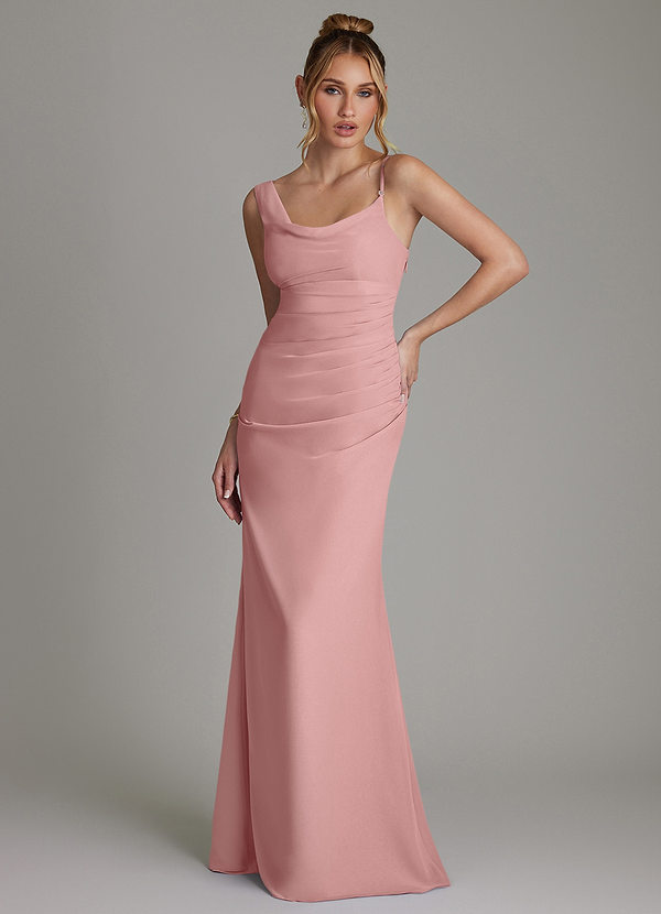 Azazie Ama Ready to Ship Dusty Rose Chiffon Bridesmaid Dresses