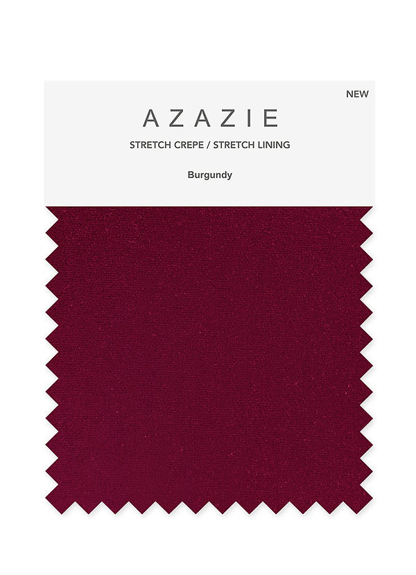 front Azazie Burgundy Stretch Crepe Swatches