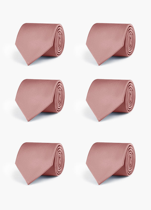 front Stretch Satin Matching Groomsmen Tie Set – 6 Pieces