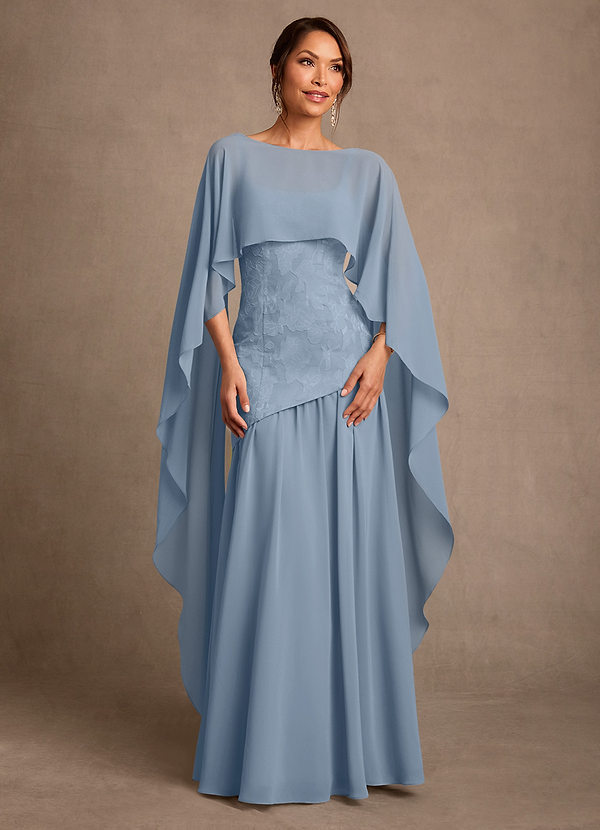 Azazie Flossie Suknie dla Matki Panny Młodej Linia A Pofałdowany Szyfon Długość podłogi Sukienka image1