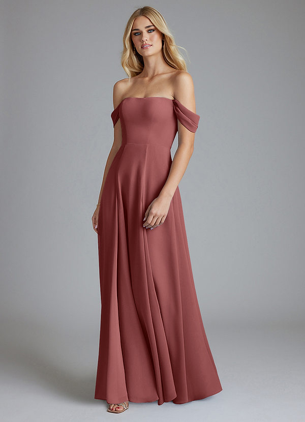 Azazie Seriana Brudtärneklänningar Klä av A-Linje i Chiffong Av axeln Ametist image1