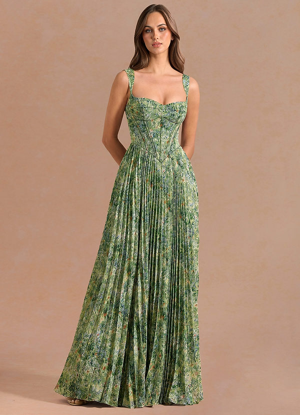 Nephele Green Floral Maxi Dress image1
