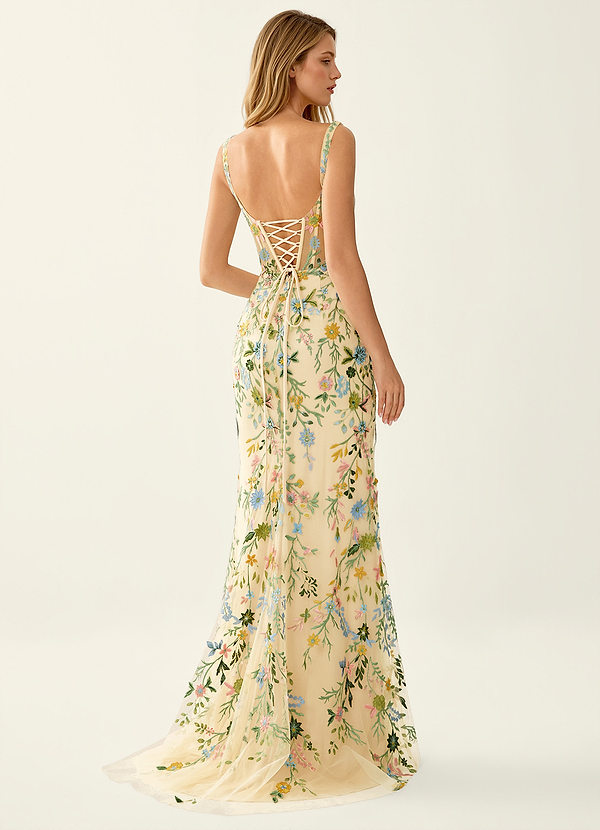 Posey Lemon Sorbet Lace Mermaid Prom Dress image1