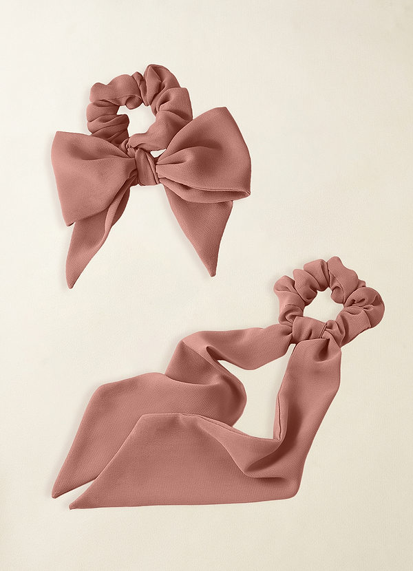 front Matching Color Chiffon Multiway Hair Scarf Scrunchie Set