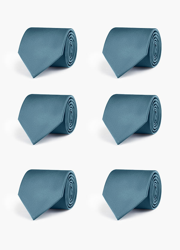 front Stretch Satin Matching Groomsmen Tie Set – 6 Pieces