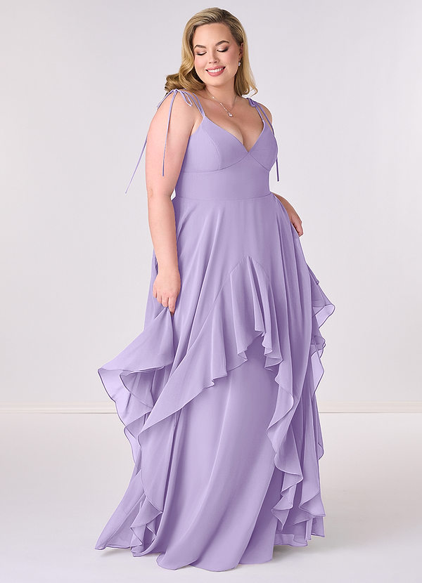Barbie ♥ Azazie Bridesmaid Dresses Lilac A-Line Bow Chiffon Dress image1