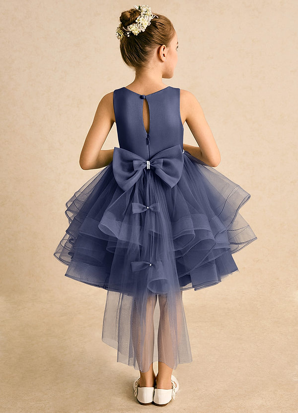 Azazie Tinie Flower Girl Dresses Stormy Ball-Gown Bow Tulle Dress image1
