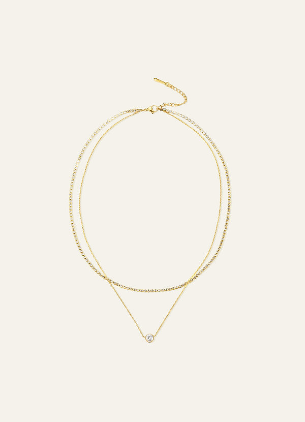 front Collier pendentif tennis à plusieurs rangs