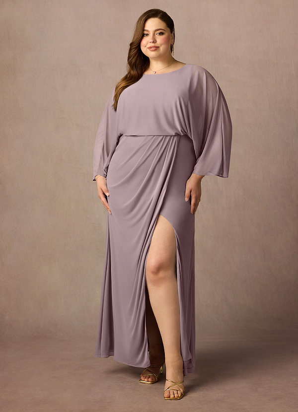 Azazie Ysabella Brautmutterkleider Meerjungfrau-Linie Plissee Gittergewebe Kleid Dämmerung image1
