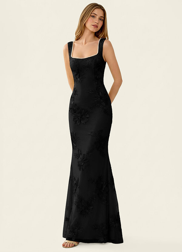Juliette Black Lace Beading Mermaid Dress image1