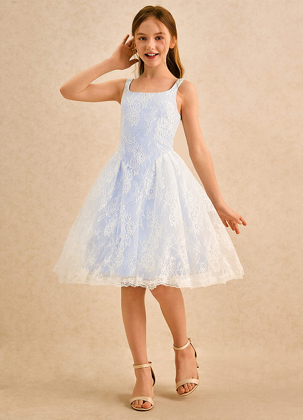 Azazie Cubbie Girls Formal Flower Girl Dresses Lavender A-Line Lace Dress image1