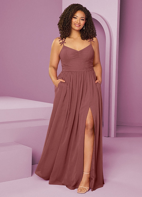 Barbie ♥ Azazie Bridesmaid Dresses Amethyst A-Line Pleated Chiffon Dress image1