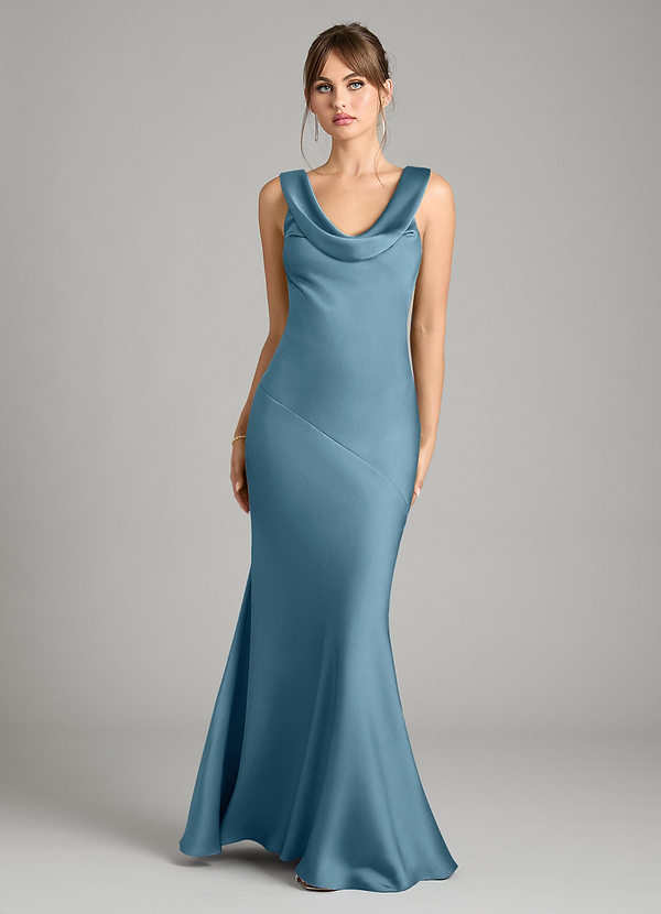 Azazie Rylina Bridesmaid Dresses Bermuda Mermaid Stretch Satin Dress image1