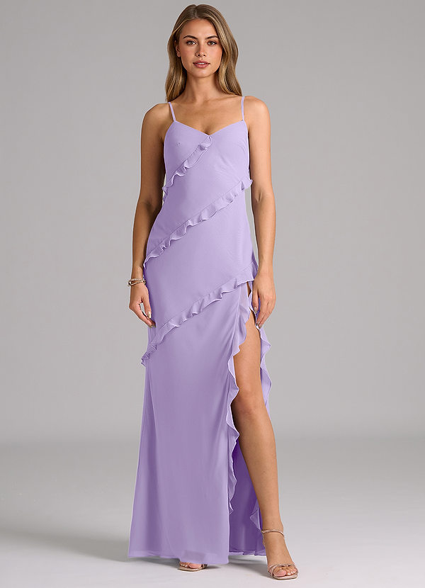 Azazie Nancie Bridesmaid Dresses Lilac Mermaid Ruched Chiffon Dress image1