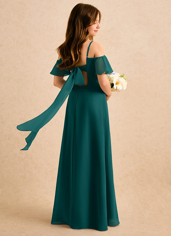 Azazie Robyn Girls Formal Flower Girl Dresses Peacock A-Line Sweetheart Neckline Chiffon Dress image1