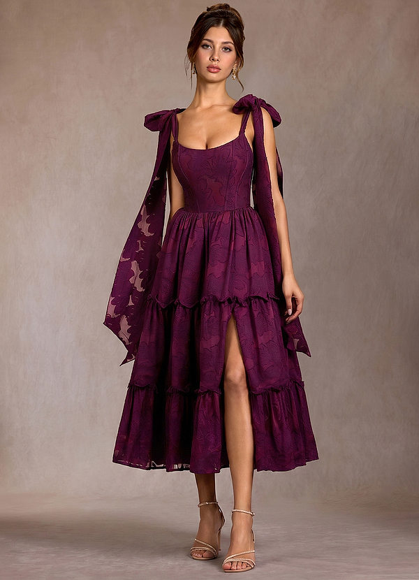 Robe Midi Orchidée Prune Vilma image1