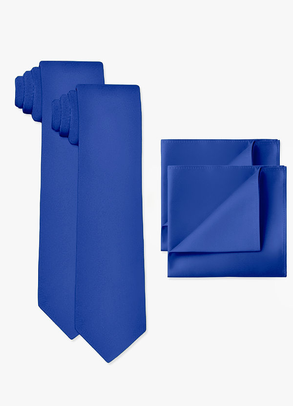 front Matte Satin Wide Tie and Pocket Square 2-Piece Set