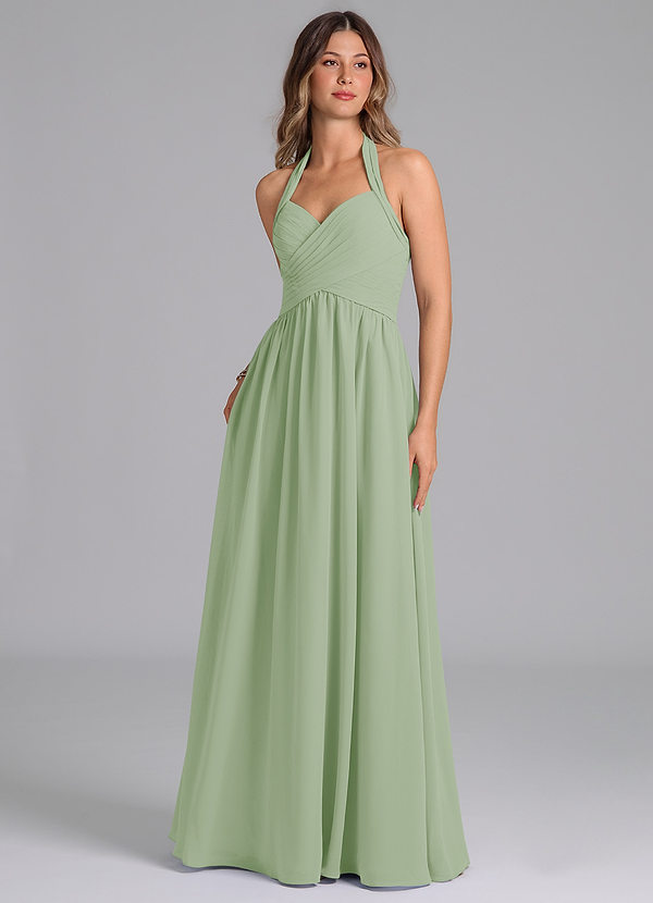 Azazie Darlyn Brudtärneklänningar Klänning av A-Linje i Chiffong Sweetheart halsringning Dusty Sage image1