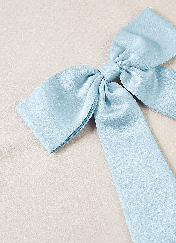 front 매칭 컬러 스트레치 새틴 리본 헤어 클립 세트