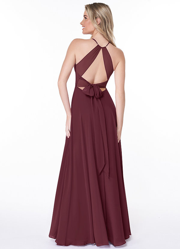Azazie Evalleen Bridesmaid Dresses A-Line Pleated Chiffon Floor-Length Dress image2