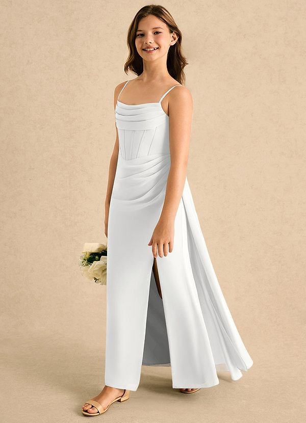 Azazie Moxie Girls Formal Blommflicksklänningar Klänning A-linje i Chiffong Spets image1