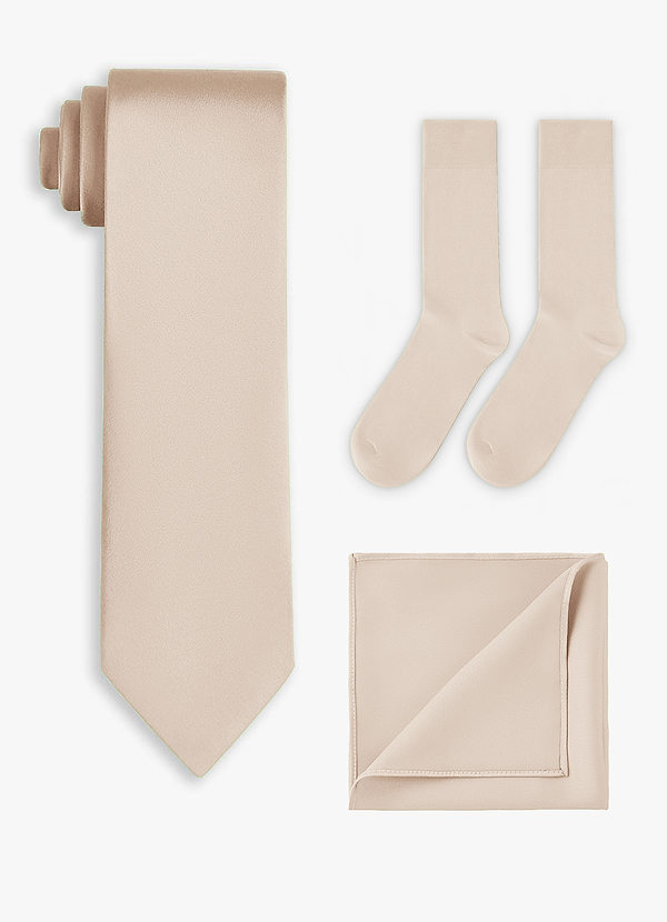 front Matching Stretch Satin Wide Tie & Pocket Square & Socks Set
