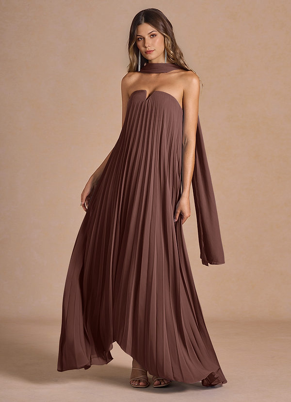 Nahla Mocha Coco Allover Pleated Maxi Dress image1