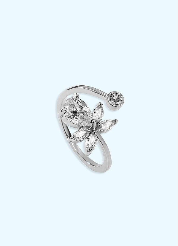 Silver Flower Split Ring Jewelry Azazie