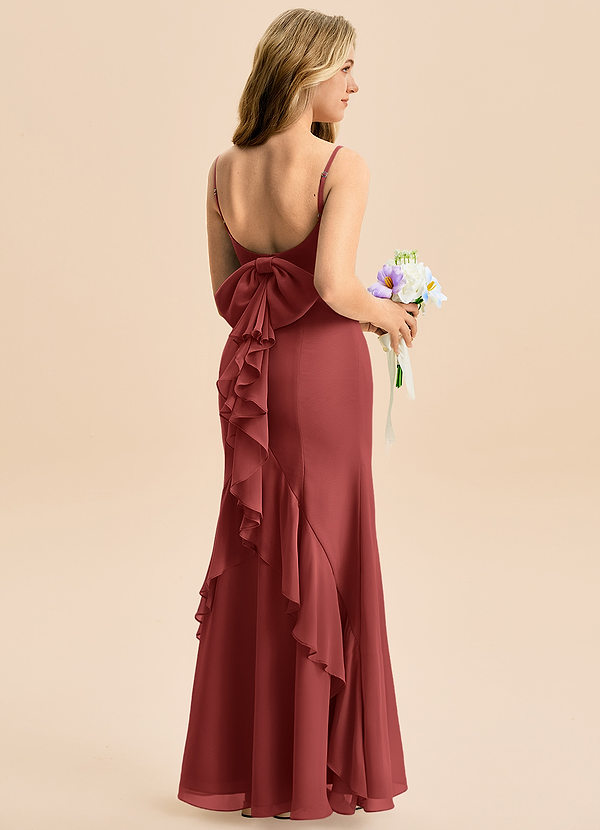 Lioren Junior Terracotta Mermaid Bow Chiffon Dress image1