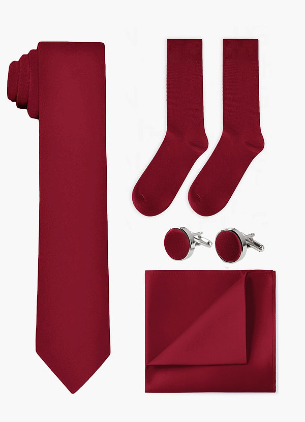 front Matching Wide Tie & Pocket Square & Cuff Links & Socks Set