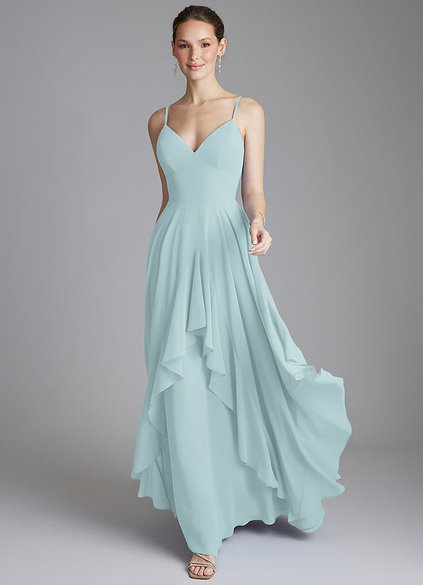 Azazie Zaina Bridesmaid Dresses Mist A-Line Chiffon Dress image1