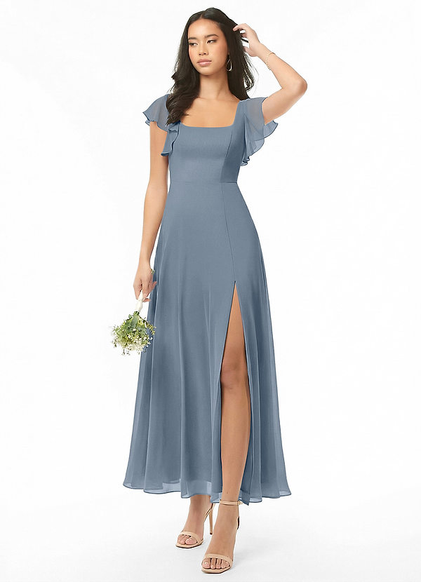 Azazie Bondi Bridesmaid Dresses Twilight A-Line Ruched Chiffon Dress image1