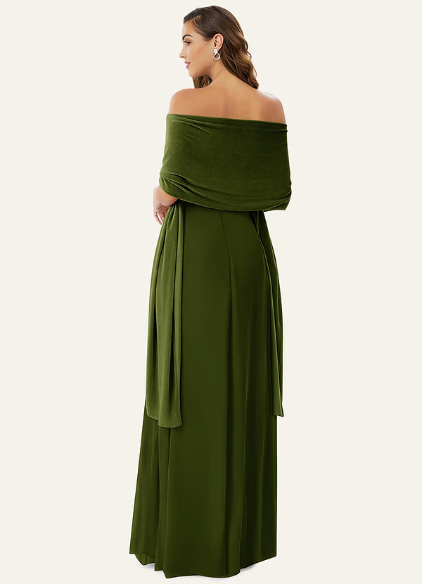 front Matching Color Velvet Shawl